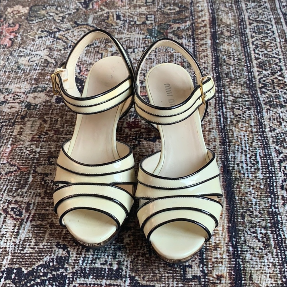 Miu Miu Patent Leather Sandals